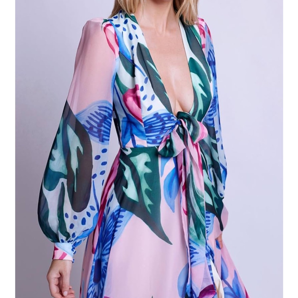 PatBO Nova Flora Deep V Maxi Dress - Picture 3 of 10